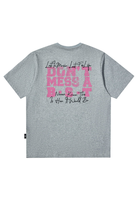 Letter Round Neck T-shirt 230g Heavy Cotton